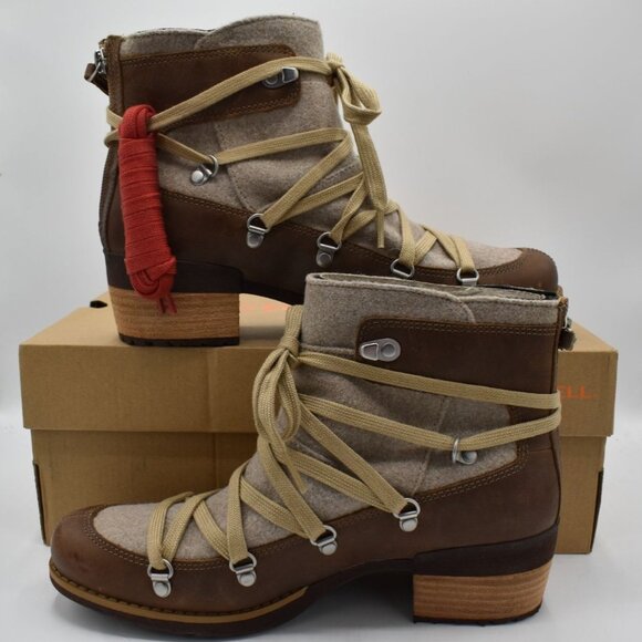 Merrell Womens Size 8.5 Shiloh II Warm Camel Leather Boots Shoes - Picture 4 of 16
